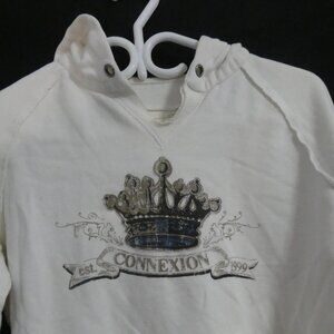 JACOB CONNEXION | medium | Cream Hooded Sweatshirt W/ Kangaroo Pocket